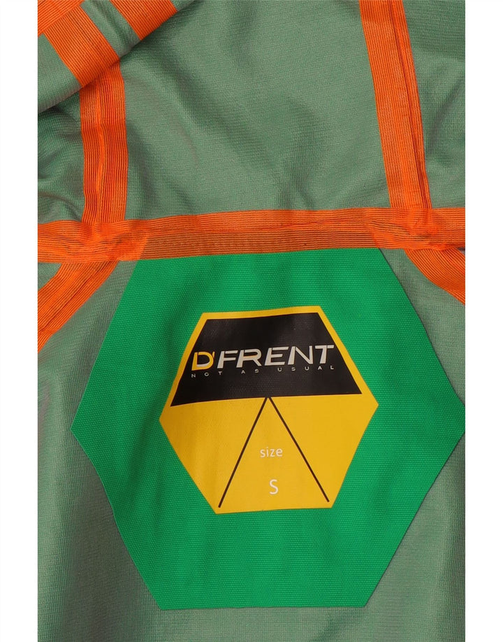Jaqueta de chuva feminina com capuz gráfico D'Frent Reino Unido 36 bloco colorido verde pequeno
