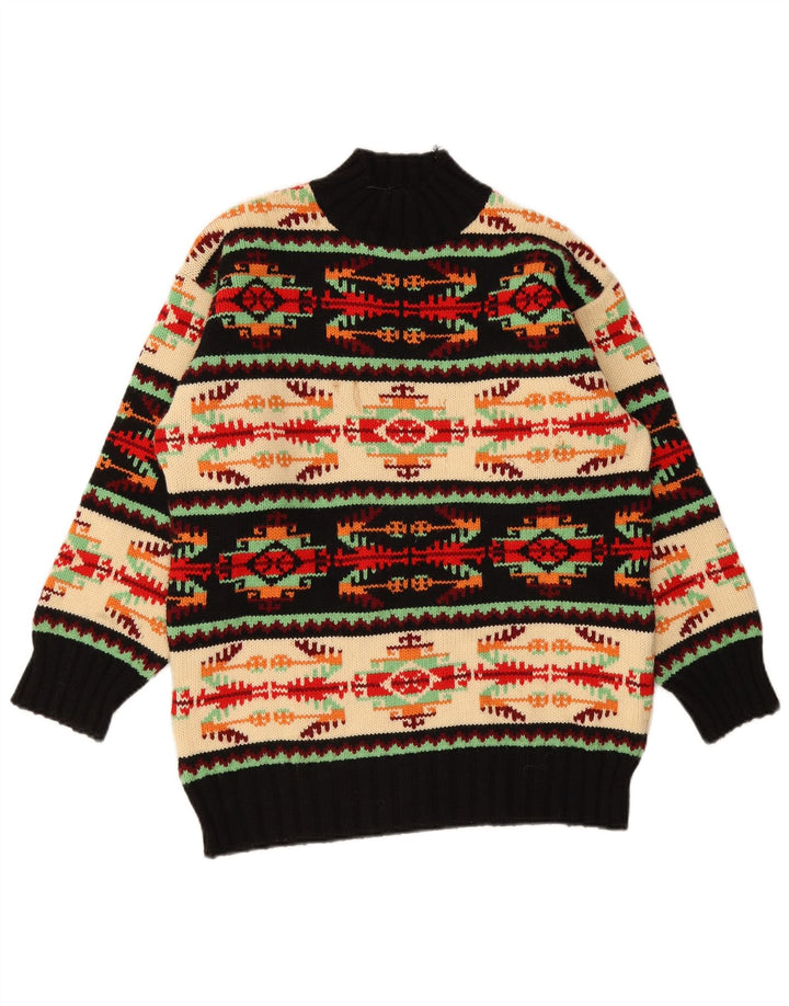 Suéter feminino Kookai com gola tartaruga Reino Unido 16 grande multicolorido