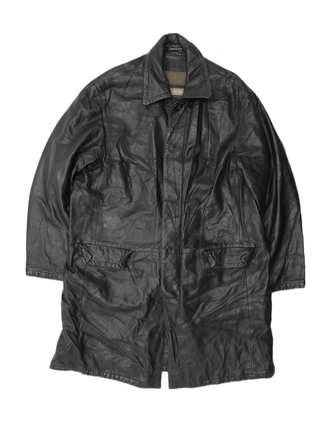 Casaco de couro masculino Pal Zileri IT 52 XL couro preto