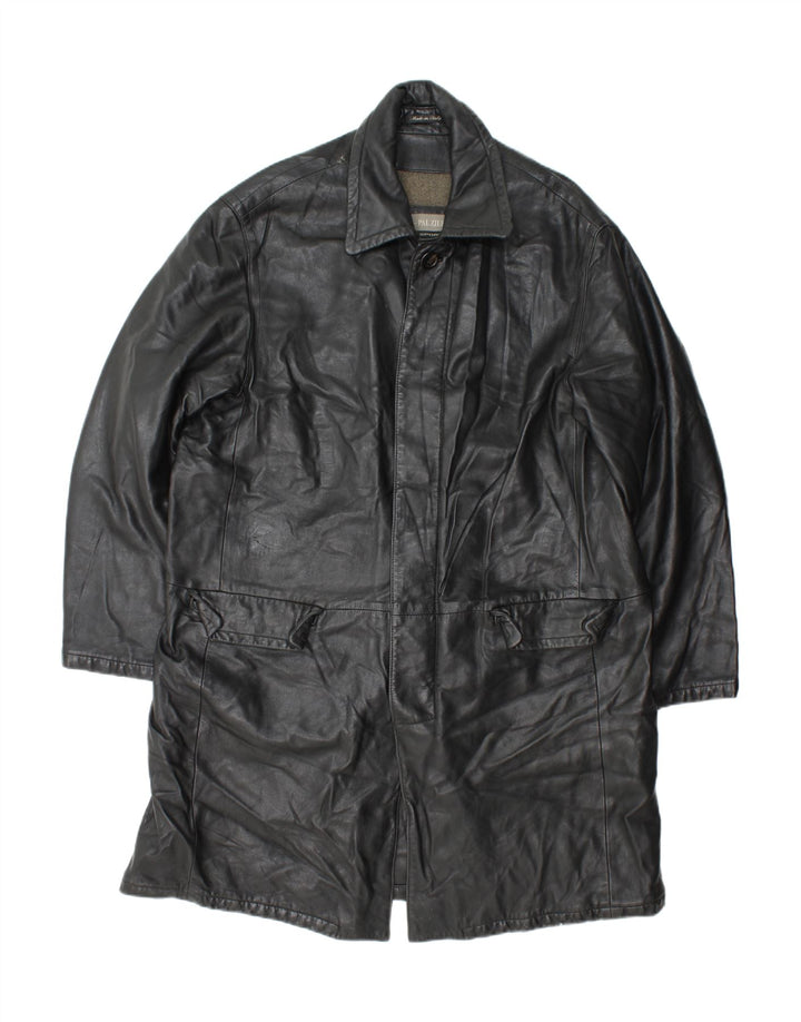 Casaco de couro masculino Pal Zileri IT 52 XL couro preto