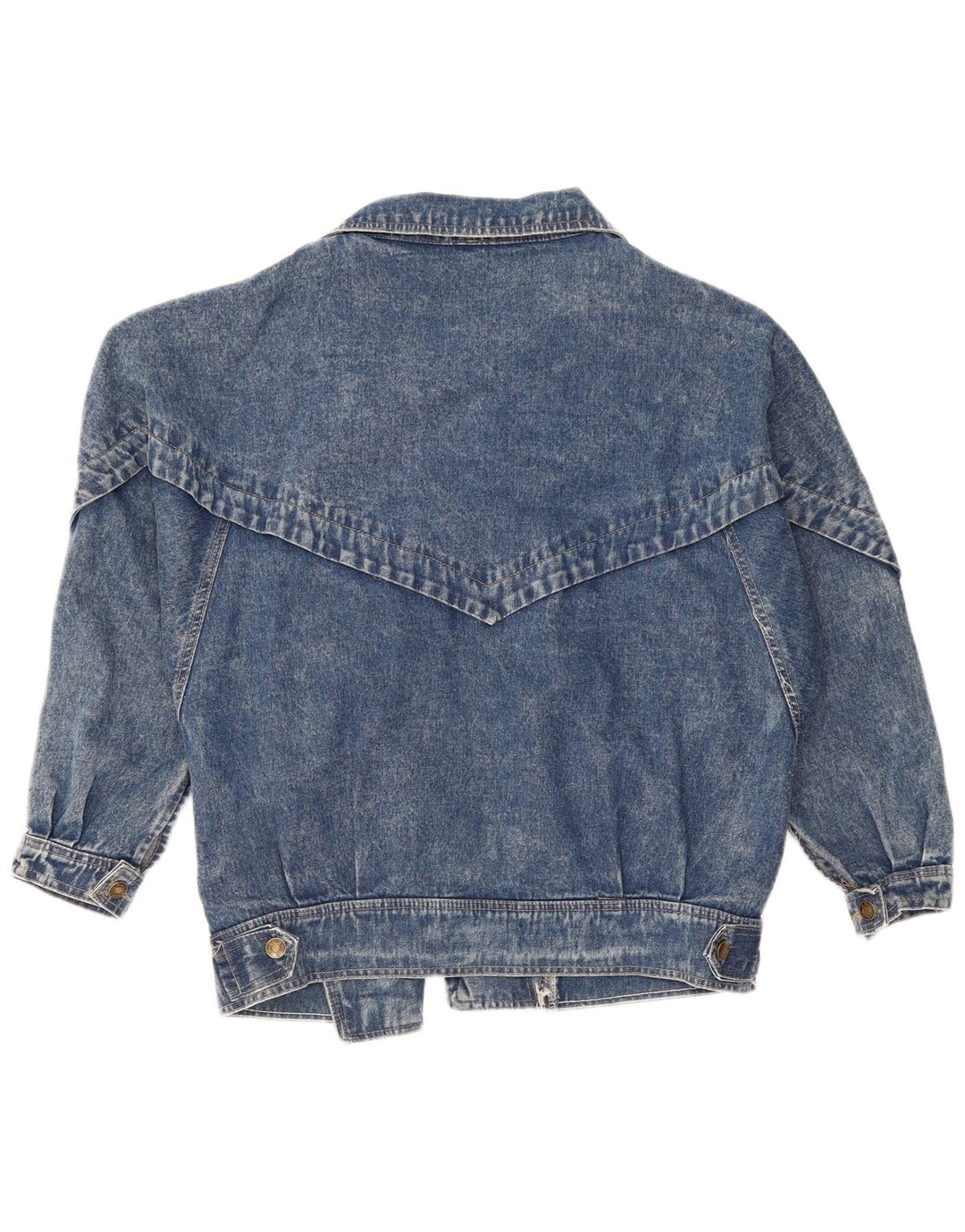 Jaqueta jeans feminina VINTAGE de grandes dimensões Reino Unido 10 algodão azul pequeno