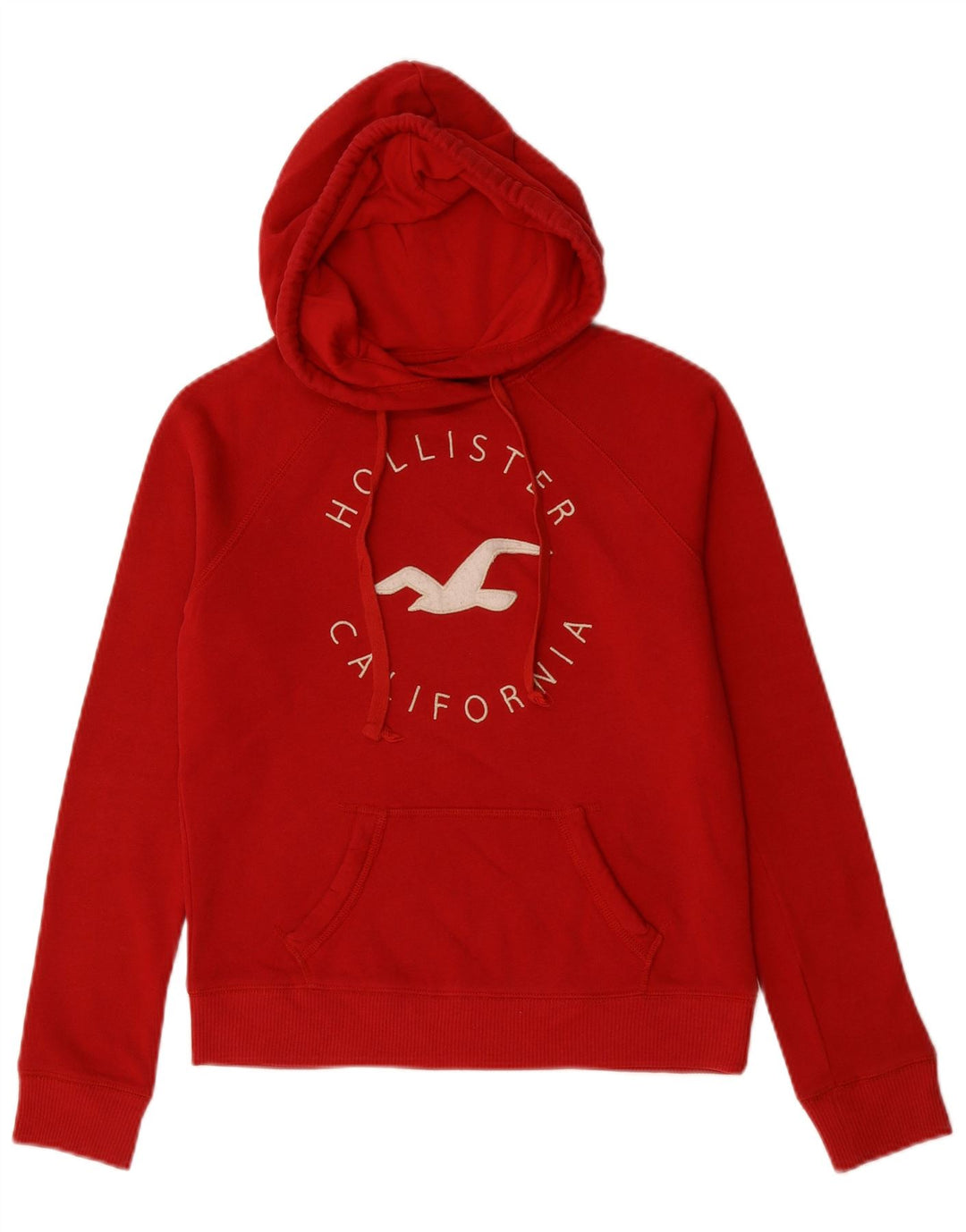 HOLLISTER feminino gráfico moletom com capuz UK 6 XS algodão vermelho