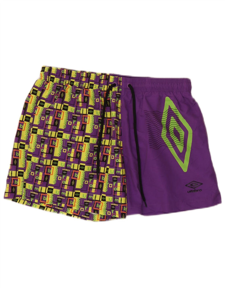Umbro Shorts de natação masculino gráfico grande poliéster geométrico roxo
