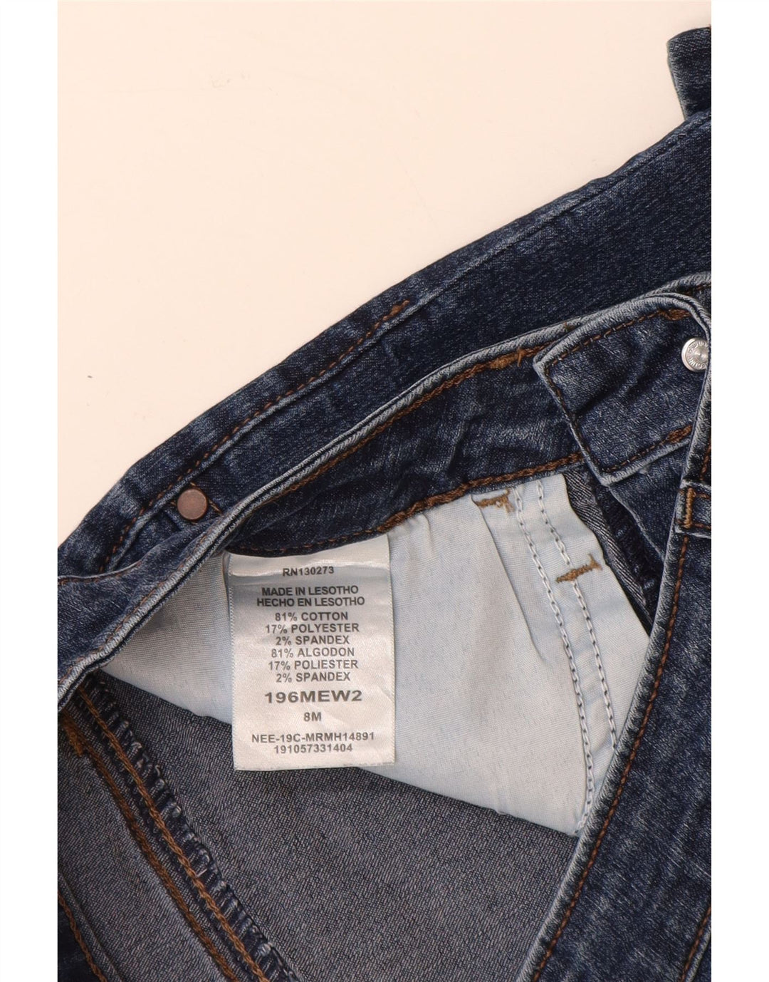 Shorts jeans feminino LEE Riders cintura média EUA 8 médio W28 algodão azul