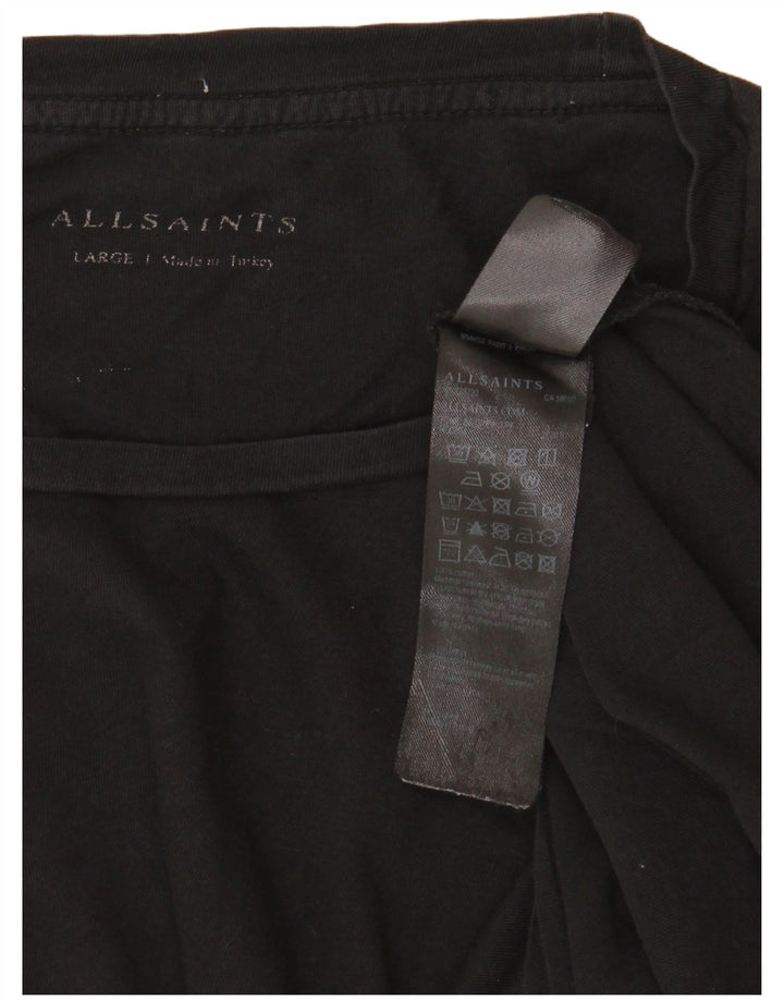 Camiseta masculina All Saints Top grande de algodão preto