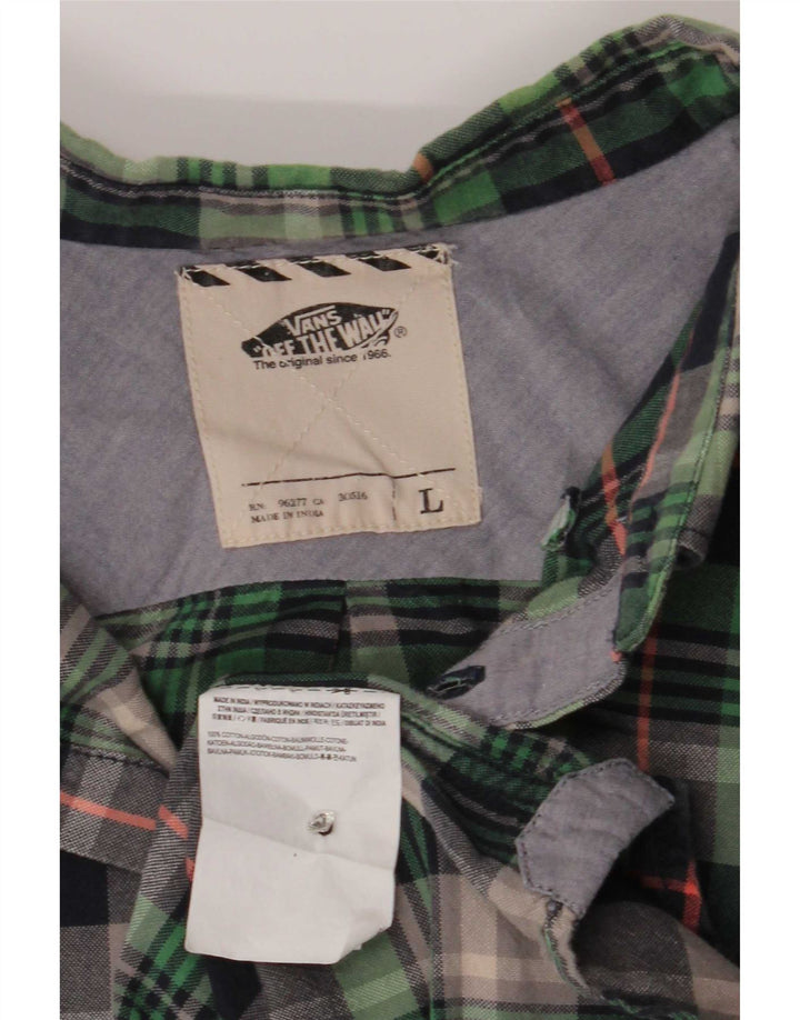 Camisa Vans Masculina Grande Verde Xadrez Algodão