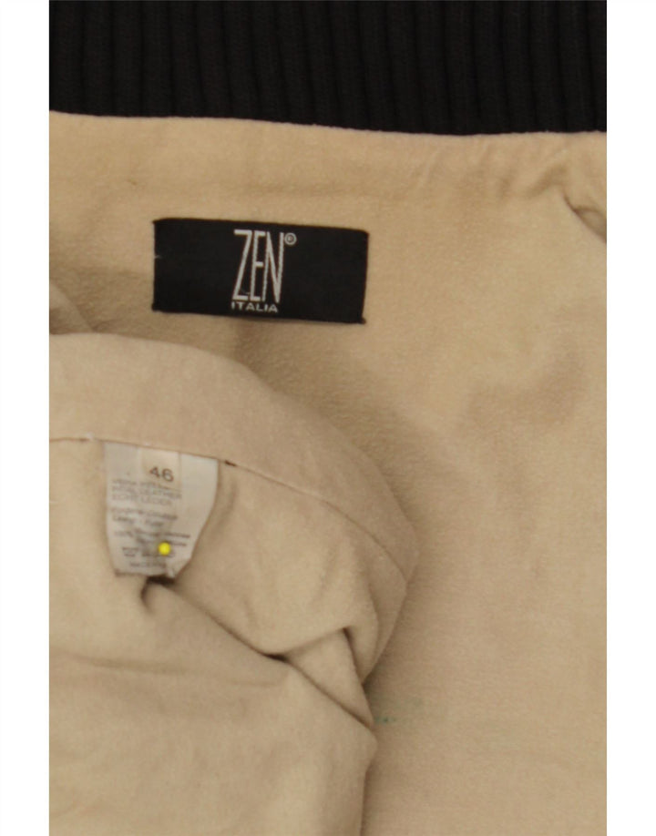 Jaqueta de couro feminina ZEN IT 46 grande couro preto