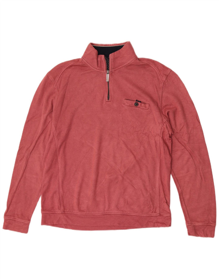 Moletom masculino Ted Baker com zíper e gola alta tamanho 4 grande viscose rosa