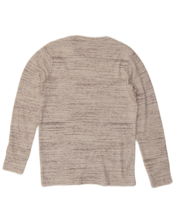 Top masculino Hollister de manga comprida XS cinza algodão manchado