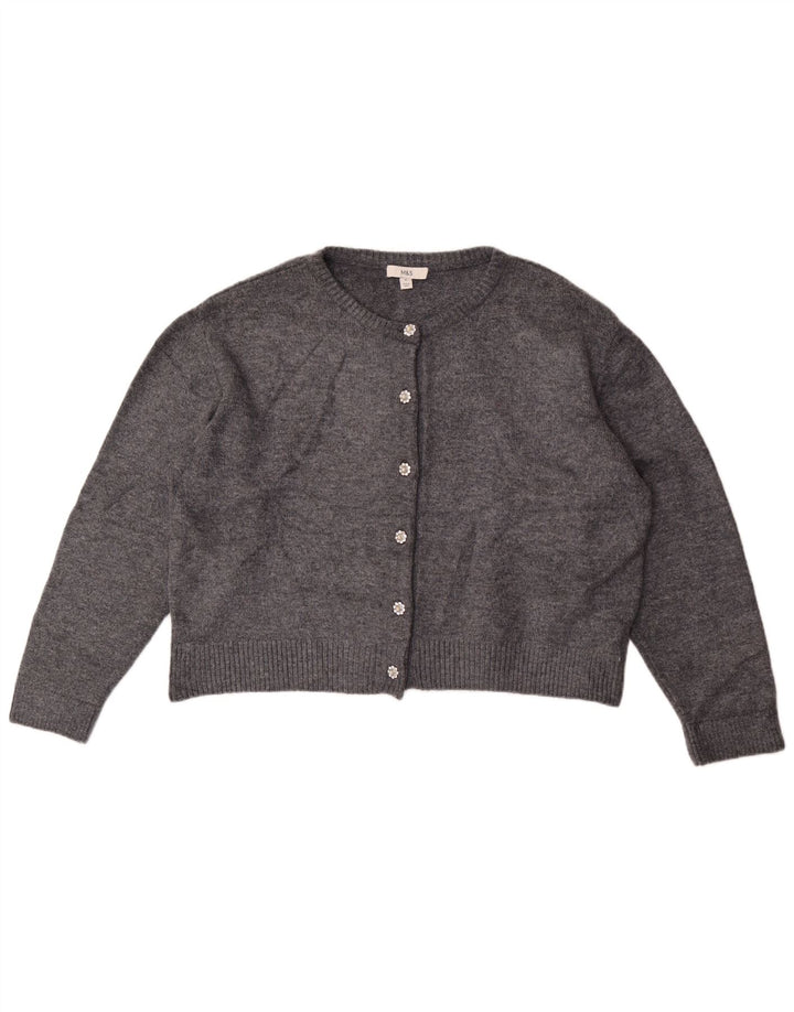 Suéter cardigã feminino Marks & Spencer Crop Oversized UK 18 XL cinza