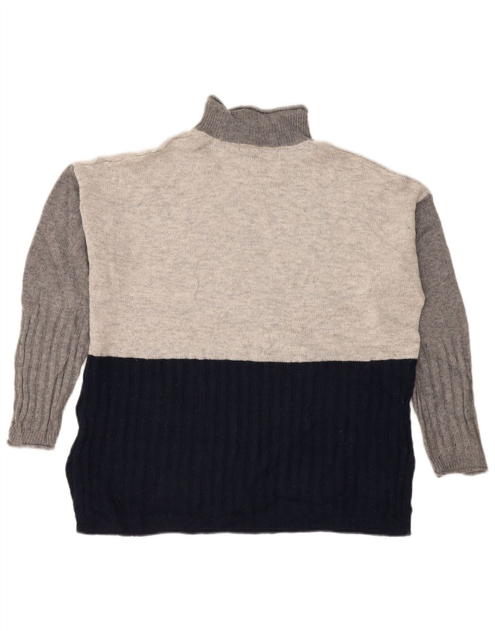 Suéter feminino Marks & Spencer com gola tartaruga Reino Unido 14 médio azul marinho