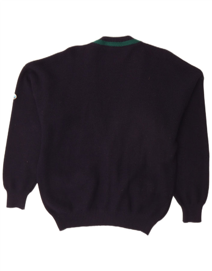 Suéter cardigã masculino NORTH POLE grande azul marinho