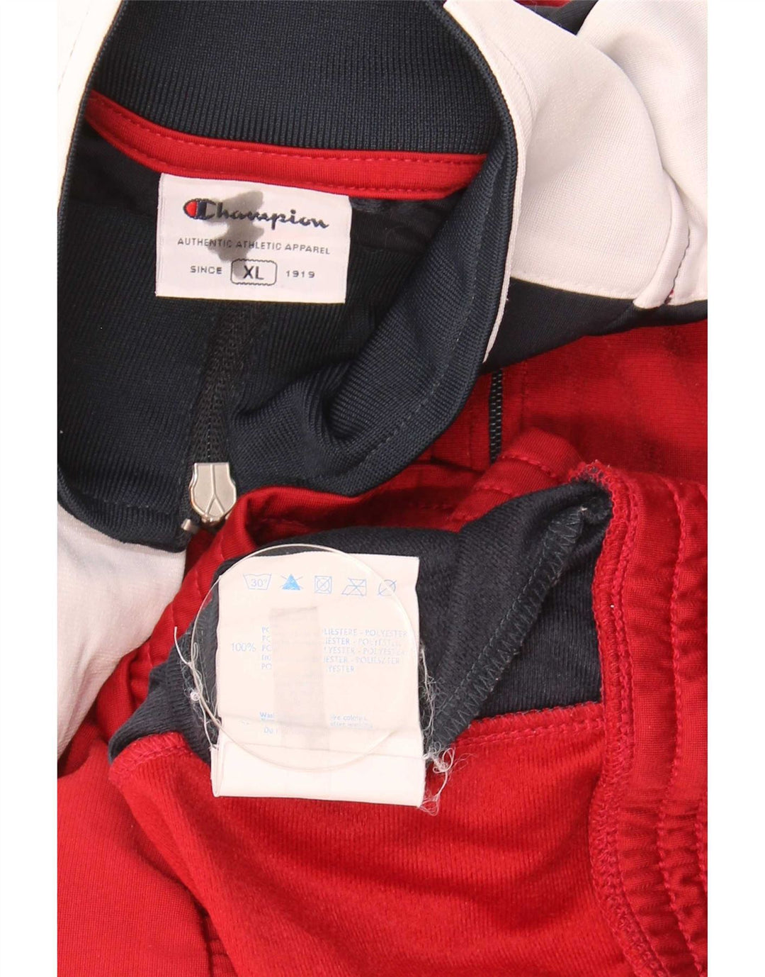 Champion Mens Treino Top Jacket XL Vermelho Colorblock Poliéster
