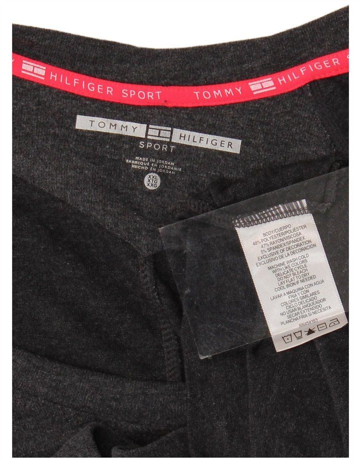 Top Tommy Hilfiger feminino manga comprida UK 20 2XL cinza poliéster