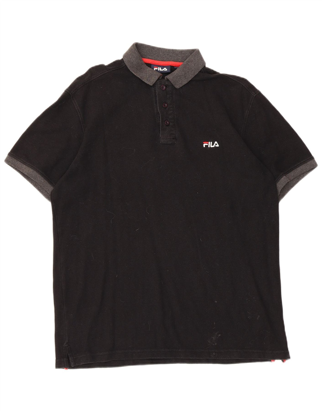 Camisa polo masculina Fila médio algodão preto