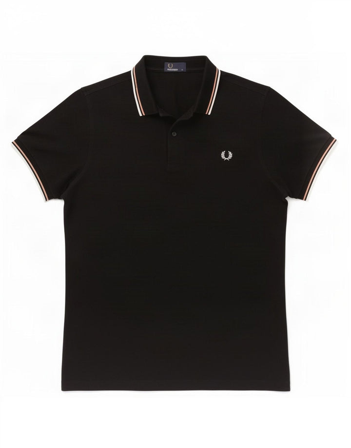 Camisa polo masculina Fred Perry médio algodão azul marinho