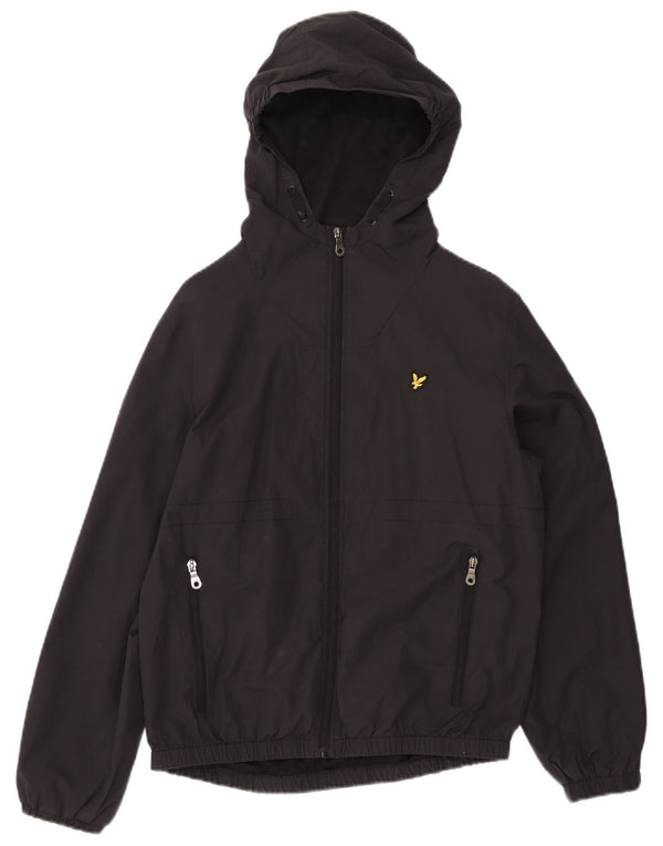 Jaqueta bomber com capuz para meninos LYLE & SCOTT 14-15 anos algodão preto