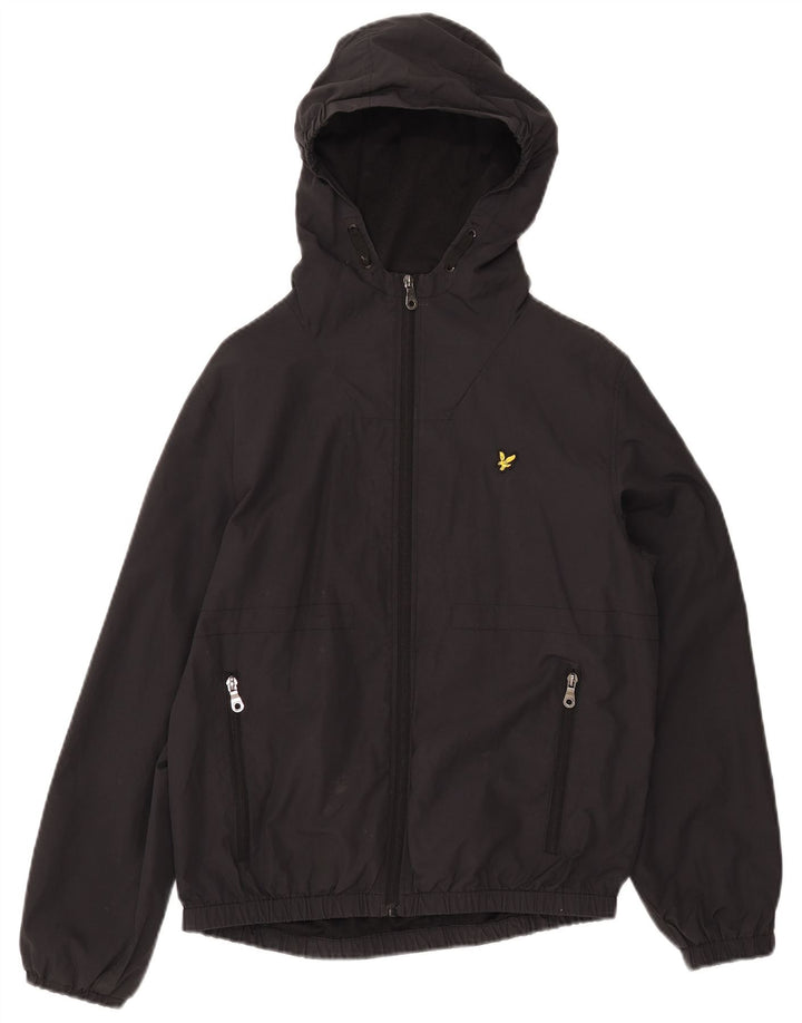 Jaqueta bomber com capuz para meninos LYLE & SCOTT 14-15 anos algodão preto