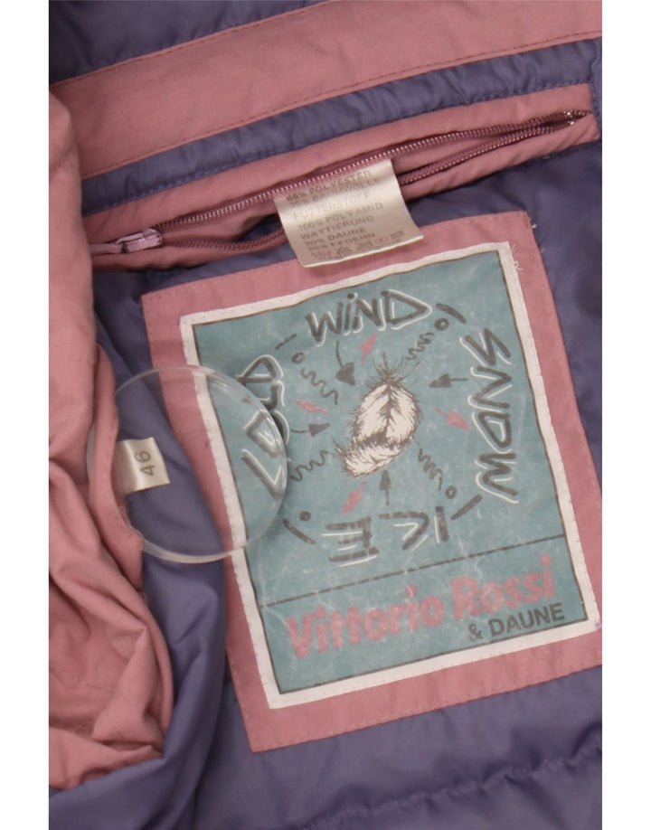 Jaqueta acolchoada feminina VINTAGE de grandes dimensões EU 46 XL poliéster rosa