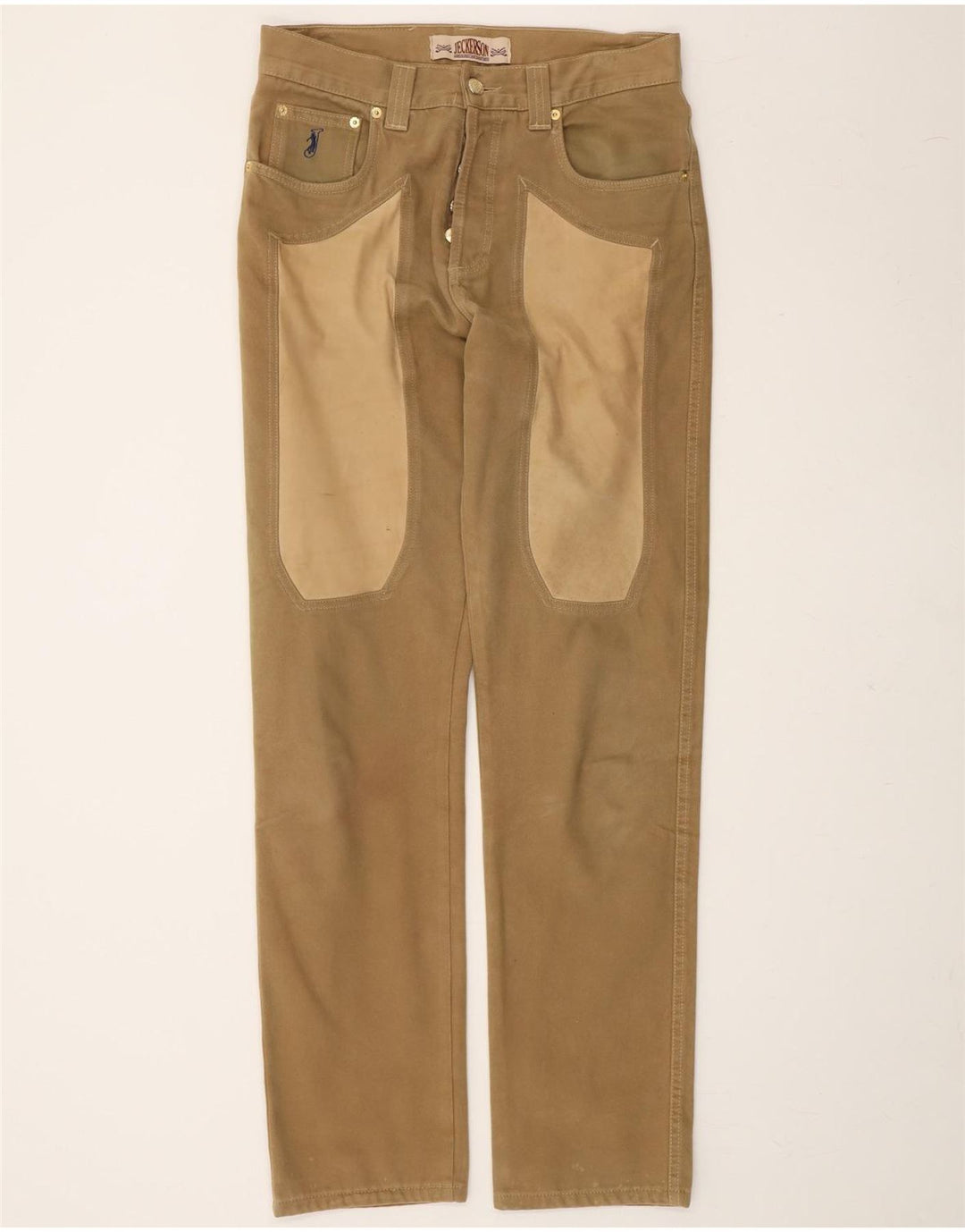 JECKERSON Mens Straight Casual Trousers W32 L32 Brown Cotton Vintage Jeckerson and Second-Hand Jeckerson from Messina Hembry 