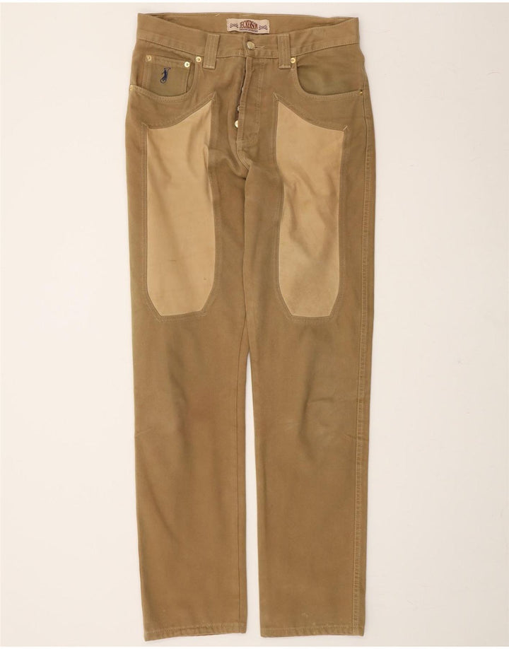 JECKERSON Mens Straight Casual Trousers W32 L32 Brown Cotton Vintage Jeckerson and Second-Hand Jeckerson from Messina Hembry 
