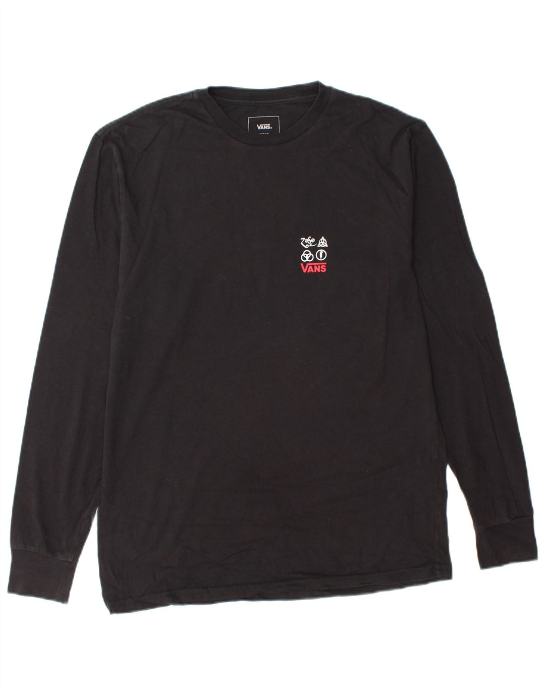 VANS Masculino Classic Fit Graphic Top Manga Longa Médio Algodão Preto