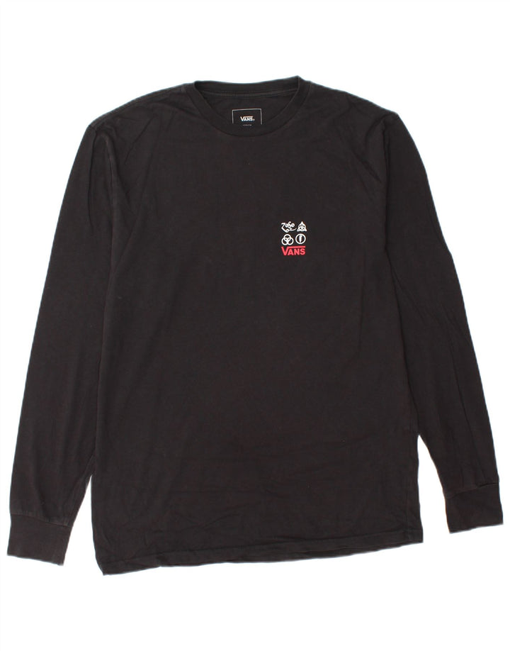 VANS Masculino Classic Fit Graphic Top Manga Longa Médio Algodão Preto