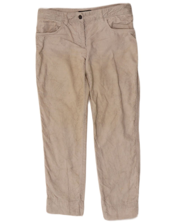 Calça feminina de veludo cotelê Dolce & Gabbana IT 42 Médio W28 L27 Bege
