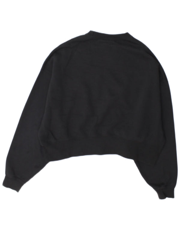 Nike feminino oversized moletom jumper reino unido 10 pequeno algodão preto