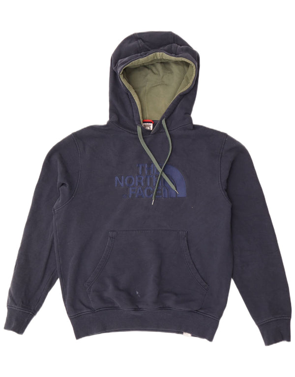 Suéter com capuz gráfico masculino The North Face pequeno algodão azul marinho