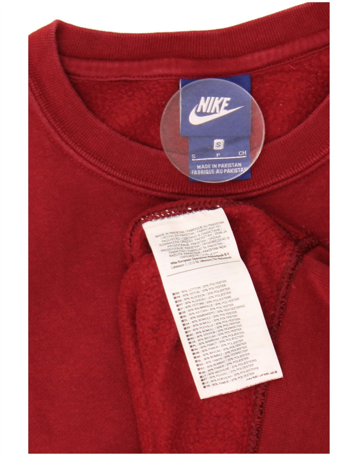 Nike Mens Moletom Jumper Pequeno Algodão Vermelho