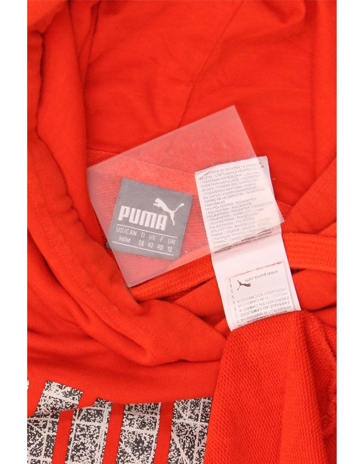 Puma feminino gráfico moletom com capuz UK 12 poliéster vermelho médio