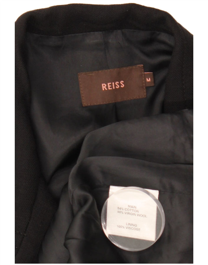Sobretudo feminino Reiss Loose Fit UK 14 algodão preto médio
