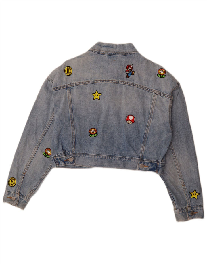 Jaqueta jeans gráfica feminina Levi's 13-14 anos pequeno azul algodão