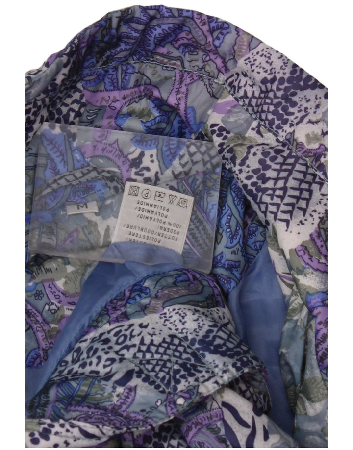 Jaqueta bomber feminina VINTAGE com padrão abstrato UK 14 média multicolorida
