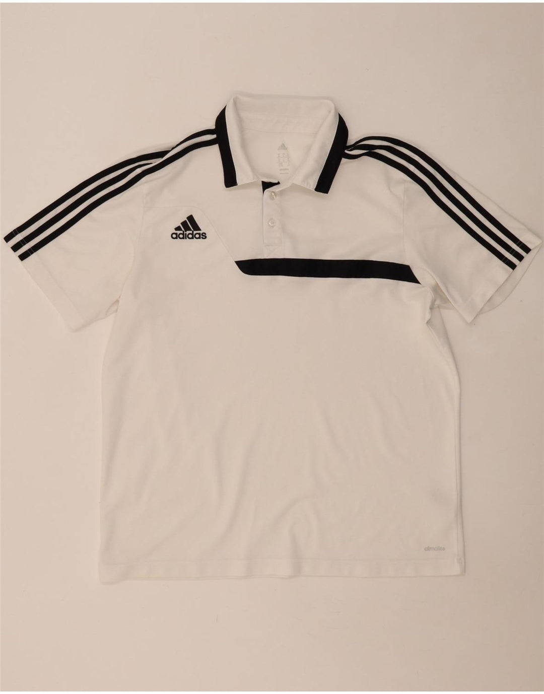 ADIDAS Mens Climalite Polo Shirt XL Branco Colourblock Poliéster