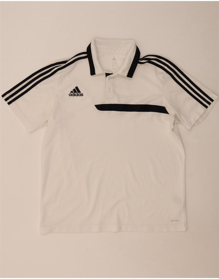 ADIDAS Mens Climalite Polo Shirt XL Branco Colourblock Poliéster