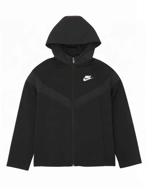 Suéter Nike feminino com capuz e zíper 10-11 anos médio preto colorblock