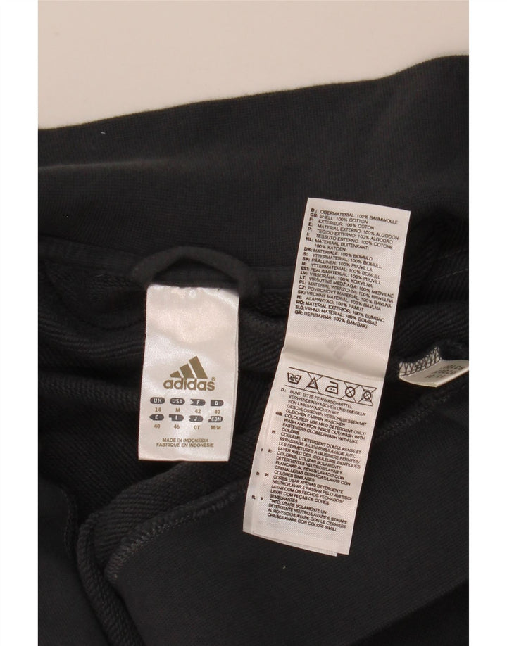 Adidas Womens Graphic Tracksuit Top Jacket UK 14 Médio Cinza Algodão