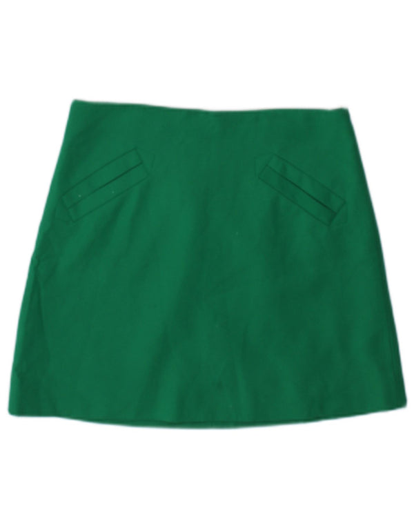 Mini saia feminina Zara pequena W26 acetato verde