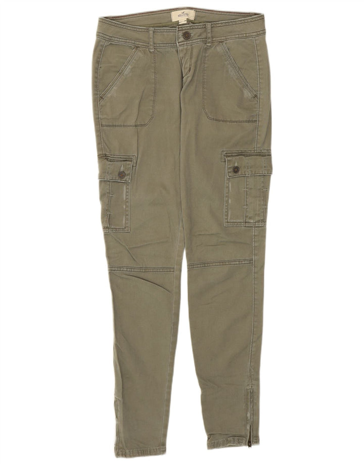 Calça cargo feminina slim HOLLISTER W28 L30 algodão cáqui