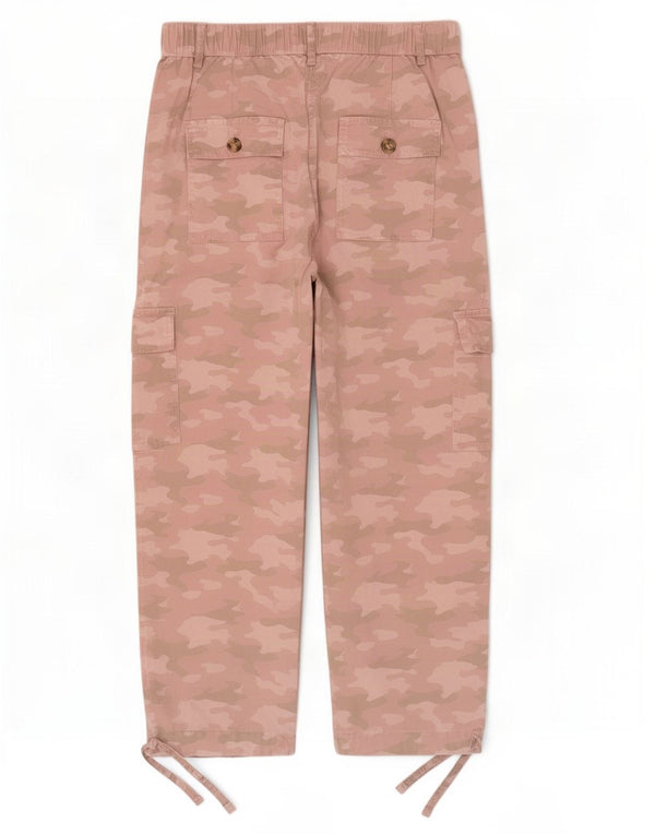 Calça cargo feminina Marks & Spencer UK 10 pequena W28 L23 rosa