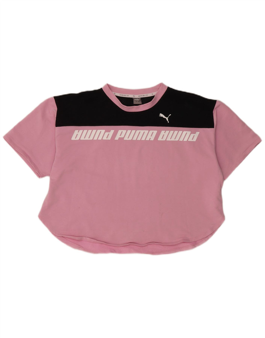 Camiseta feminina PUMA com estampa gráfica UK 18 XL rosa algodão colorblock