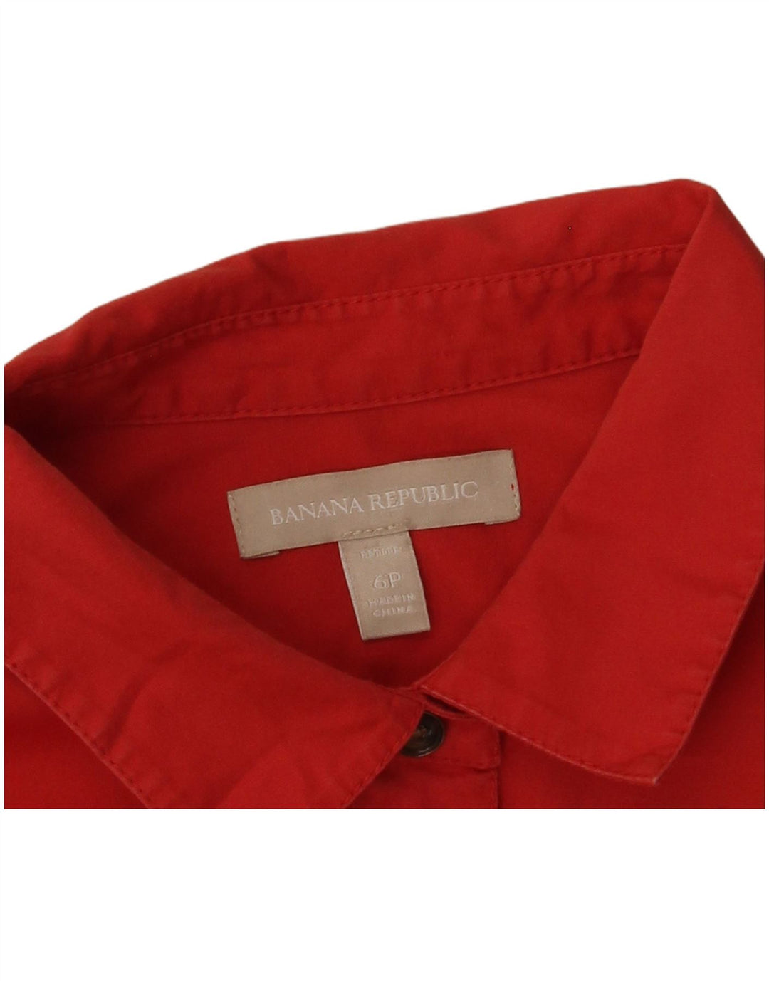 BANANA REPUBLIC Camisa feminina pulôver de manga curta pequena EUA 6 vermelho médio