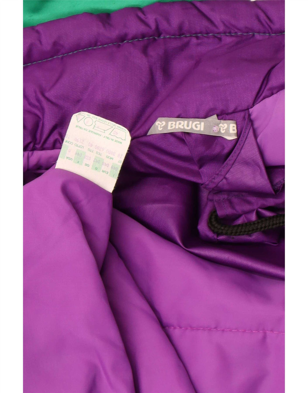 Macacão de esqui feminino Brugi IT 48 XL verde colorblock poliéster retrô