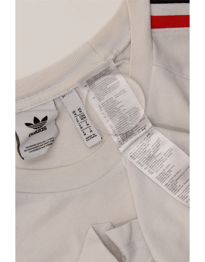 Adidas Mens Graphic T-Shirt Top Médio Algodão Branco