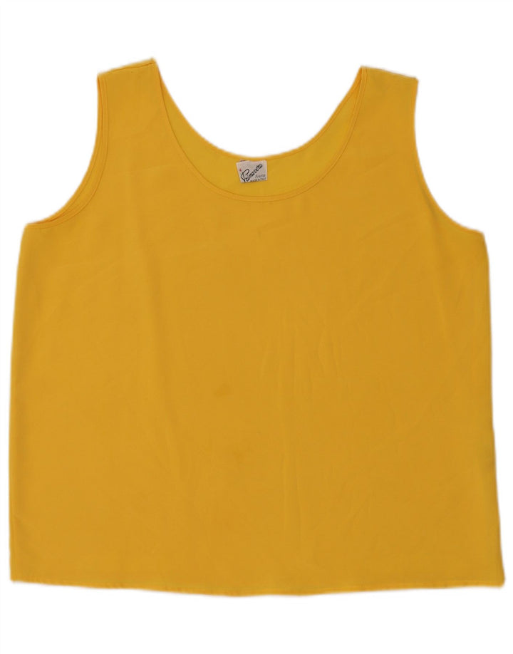 Primavera Firenze blusa feminina sem mangas oversized top EUA 4 pequeno amarelo