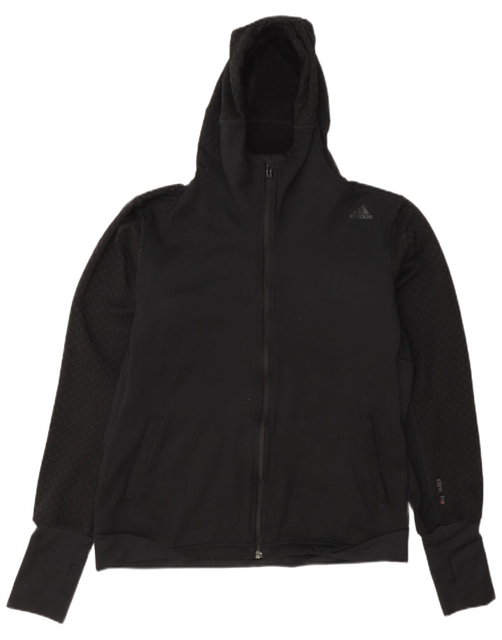 Adidas Womens Climashell Zip Hoodie Sweater UK 12/14 Médio Preto