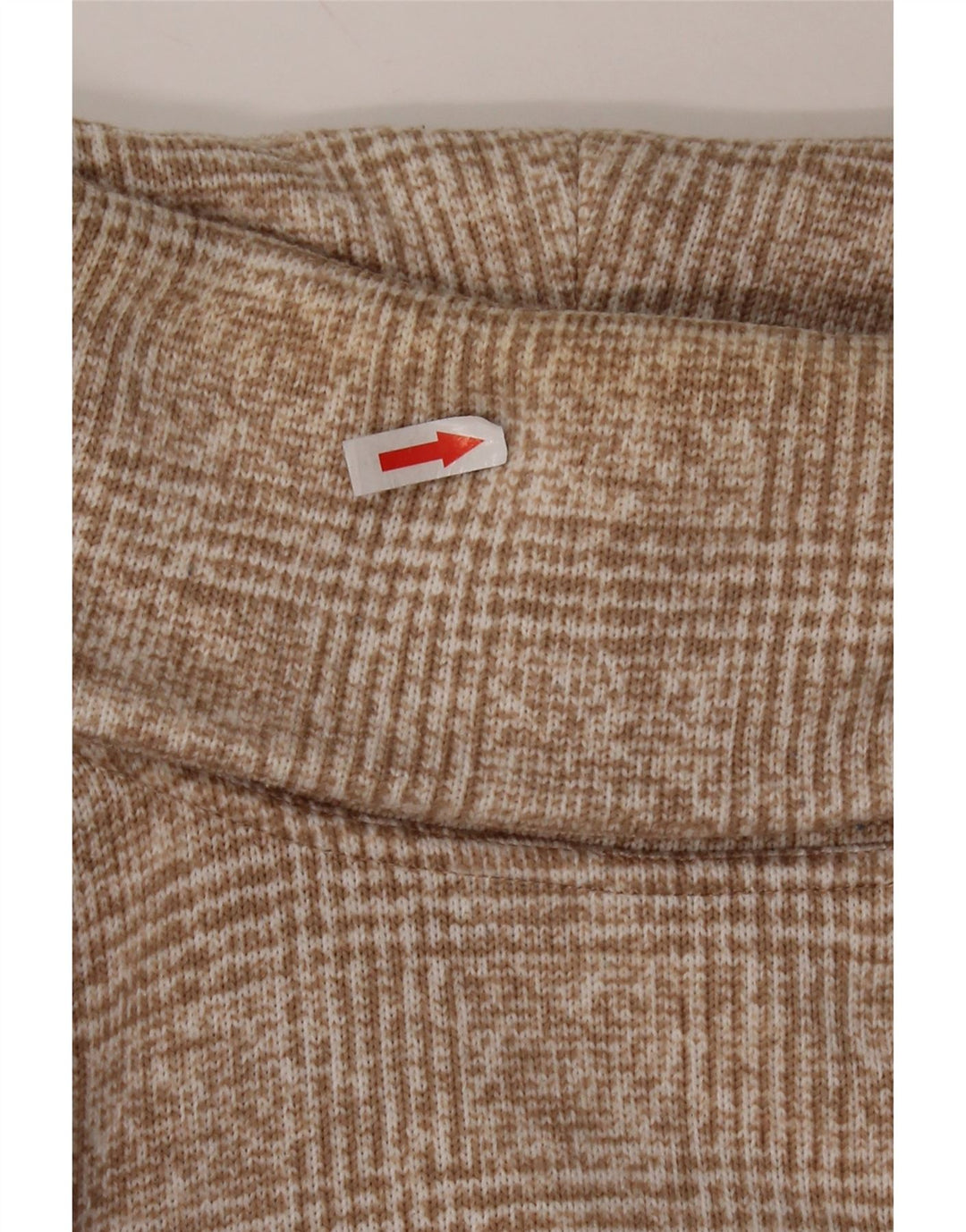 Suéter feminino J. CREW com gola redonda e poliéster xadrez bege médio UK 14