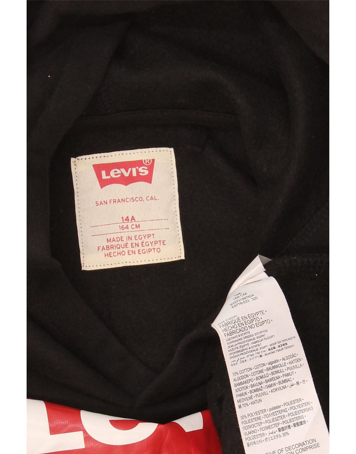 Suéter com capuz gráfico LEVI'S Boys 13-14 anos algodão preto